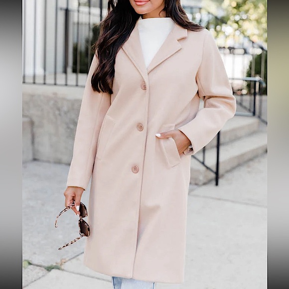 āļøBOGO50%āļø ššæPINK LILY: CAMEL Cozy Love Coat SMALL - Picture 4 of 6